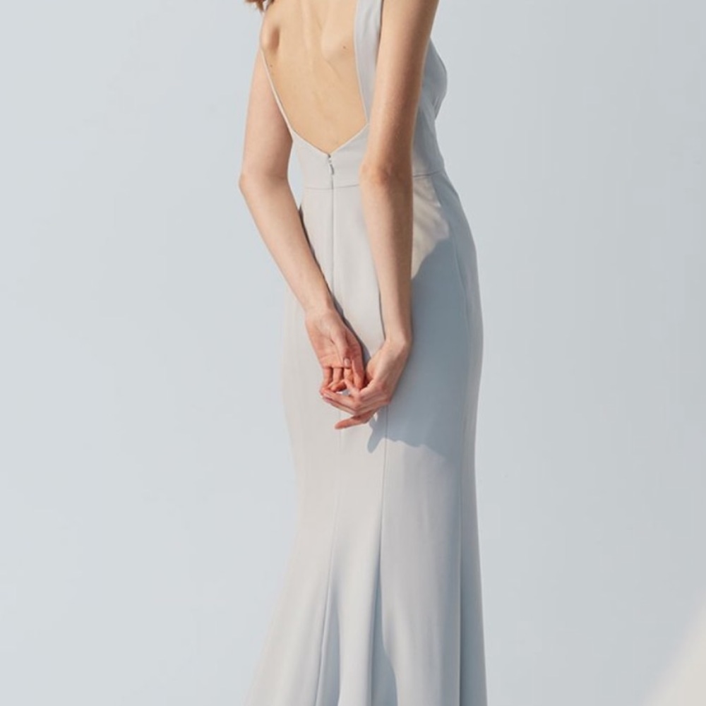 Amsale Navy Crepe Joelle Bridesmaid dress
